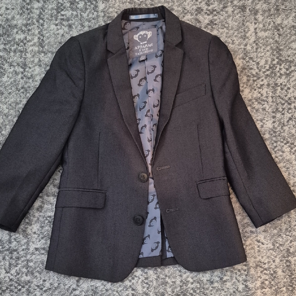 Appaman Charcoal Blazer with Patterned Lining- Boys Size 5